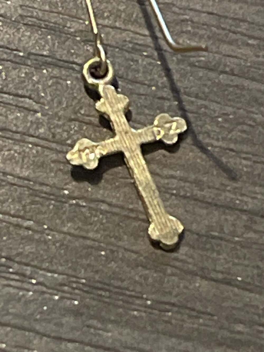 14K Gold Budded Cross Dangle Earrings